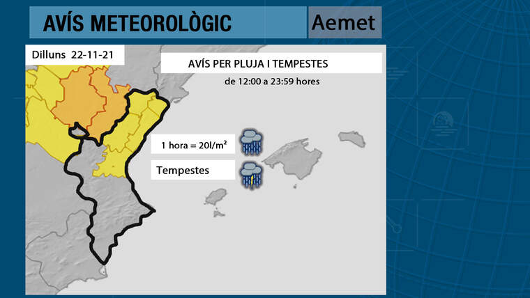 avÃ­s groc d'Aemet per pluges |Jordi PayÃ 