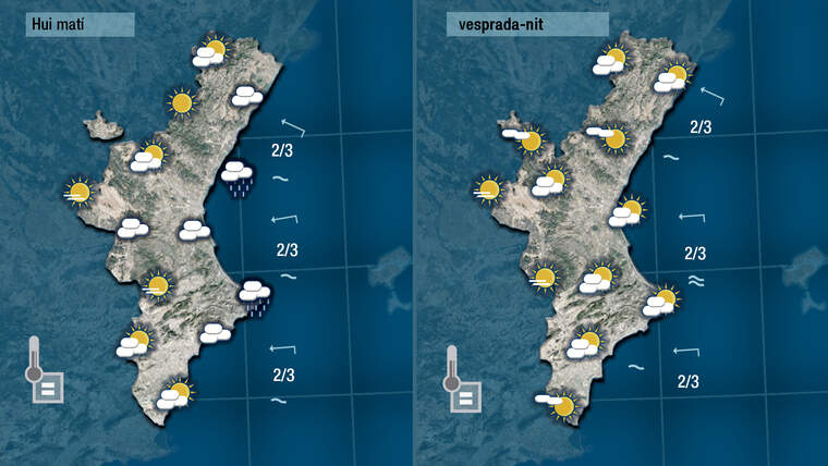 Mapes de dilluns, matÃ­ s'acosten pluges i de vesprada estarÃ  nÃºvol |Jordi PayÃ 