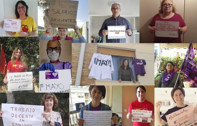 Manifestació virtual del Primer de Maig
