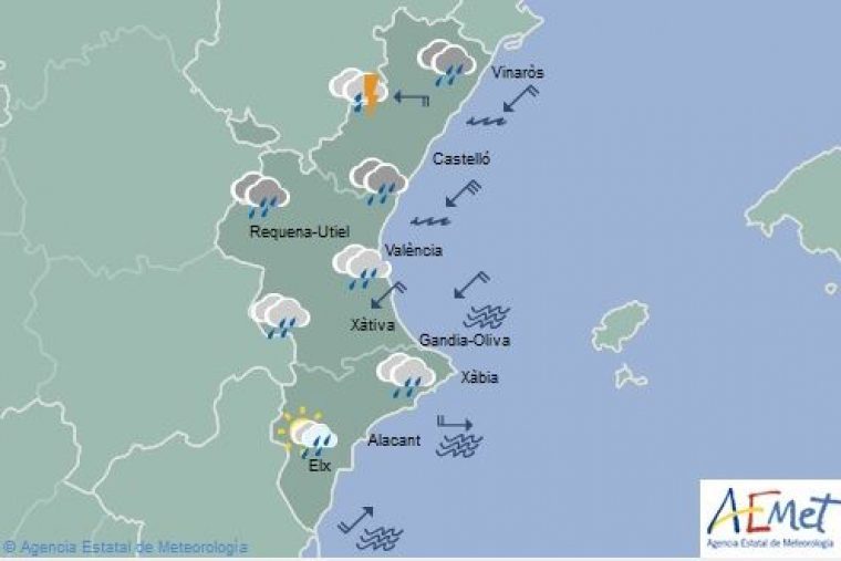 Mapa de símbols per a hui dijous 18 d'abril
