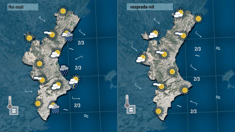 Mapa oratge continua amb pluja