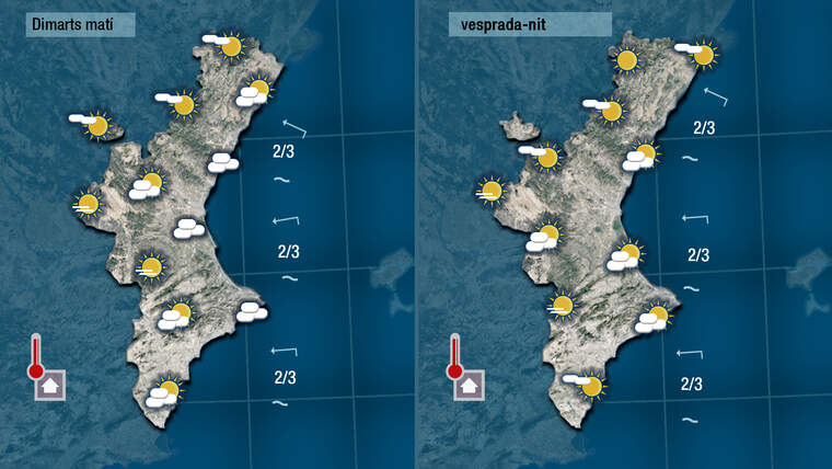 DemÃ  dimarts el dia comenÃ§arÃ  gris amb el cel carregat de nÃºvols mitjans i alts i ambient boirÃ³s | Jordi PayÃ 