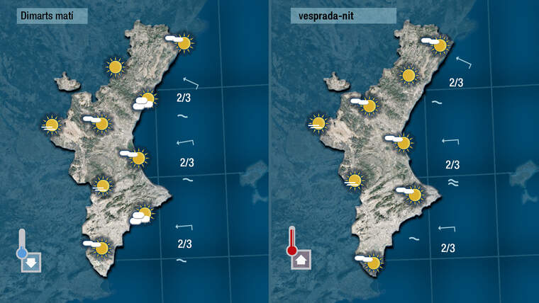 Mapes de dimarts, matÃ­ i vesprada estarÃ  nÃºvol |Jordi PayÃ 