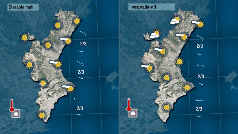 Mapes de dissabte, de matÃ­ estarÃ  un poc de nÃºvol i de vesprada sol| Jordi PayÃ 