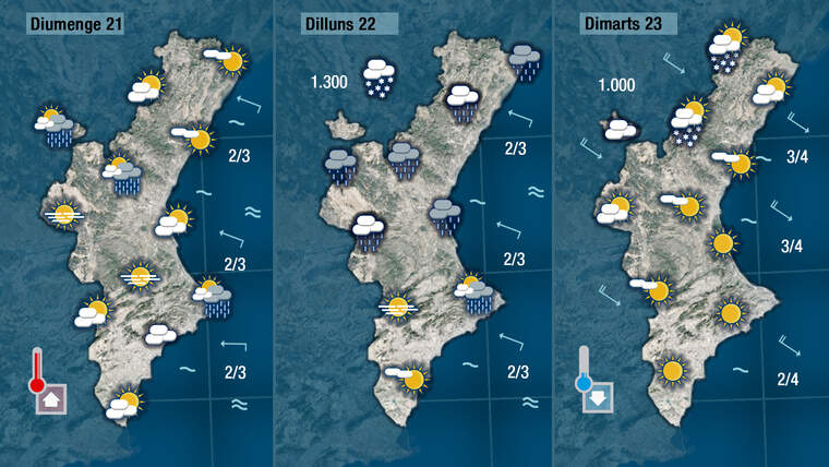 Oratge a partir del diumenge 21 de novembre