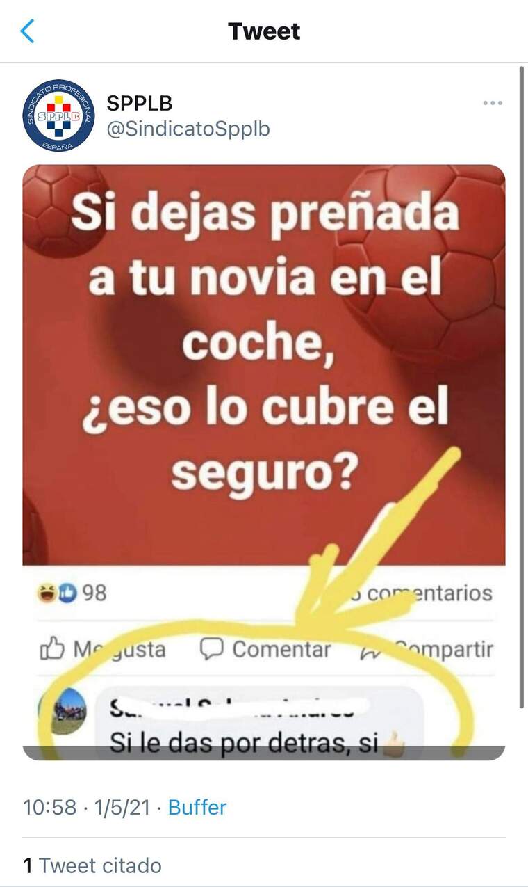 Comentari del lector en el tuit de SPPLB