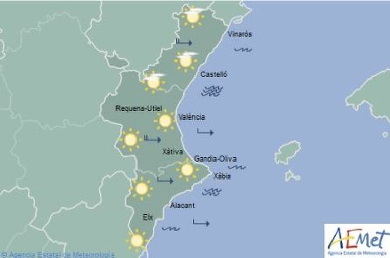 PrevisiÃ³ de simbols per aquest dimarts de l'Aemet