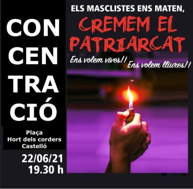 Cartell concentració contra la violència masclista a Castelló