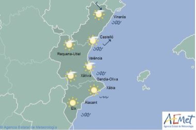 PrevisiÃ³ de la Aemet pel territori valenciÃ 