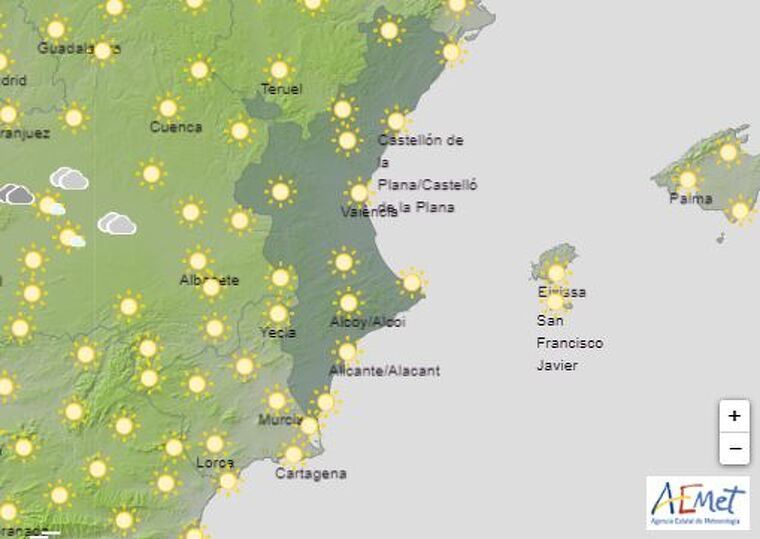 PrevisiÃ³ de l'Aemet pel territori valenciÃ 