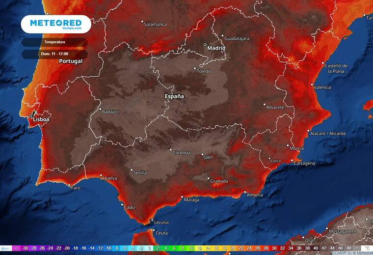 Fins a 50 graus de temperatura segons Meteored