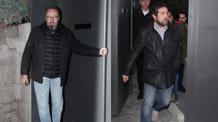 Girauta i Miguel Gutierrez sortint de la festa d'Albert Rivera