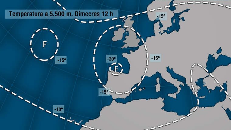 Temperatures dimecres a partir 12 hores