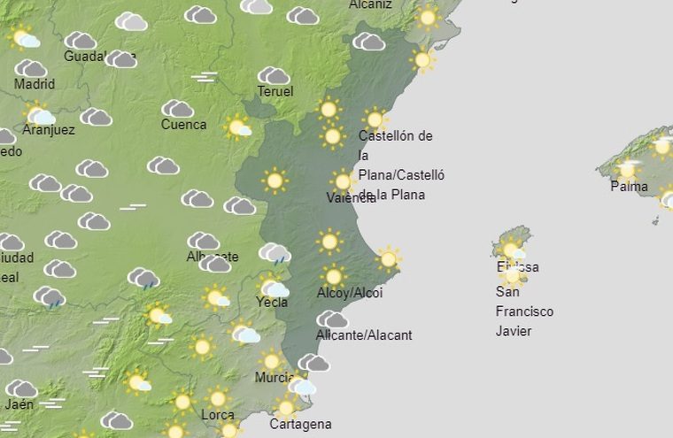 Mapa de previsiÃ³ a ValÃ¨ncia el dia 1 de febrer del 2020