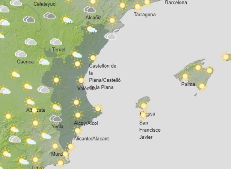 Mapa de previsió a València el 24 de setembre del 2020