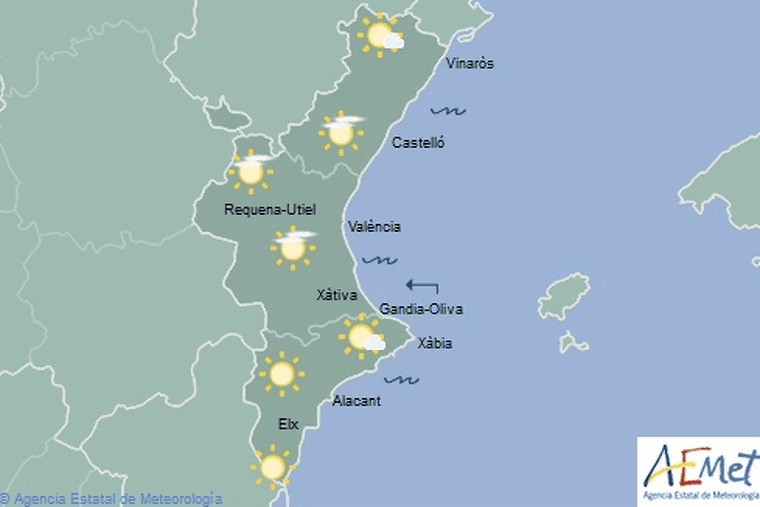 Mapa de previsió per aquest diumenge