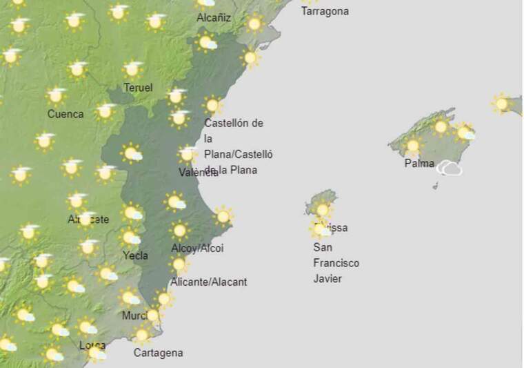 Mapa de previsiÃ³ a ValÃ¨ncia el 5 d'octubre del 2020