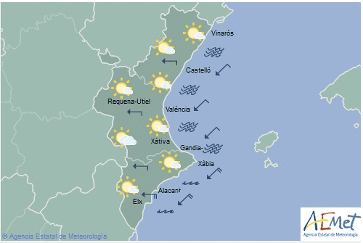 Mapa de previsiÃ³ per dijous a la tarda