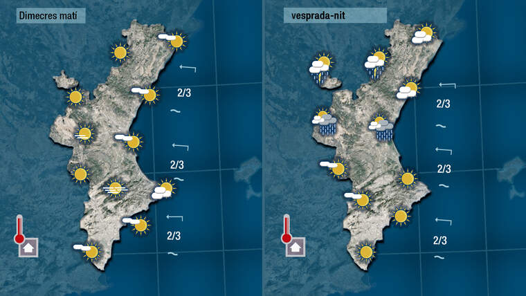 Oratge demà dimecres 9 de maig