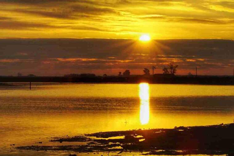 Imatge d'una sortida de sol al Delta de l'Ebre