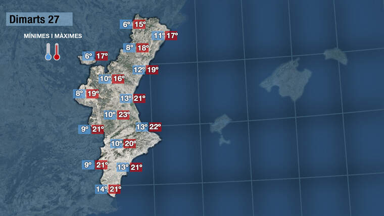 Temperatures dimarts 27 abril