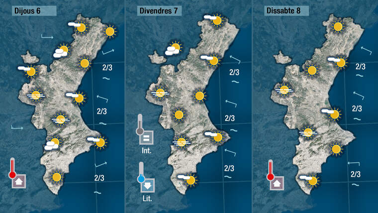 Temps a partir de dijous 6 de maig