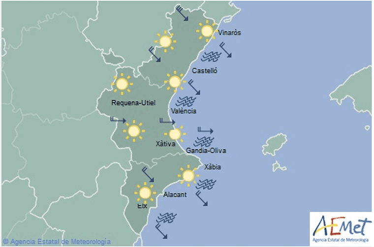 Mapa de la previsiÃ³ per a este dimarts