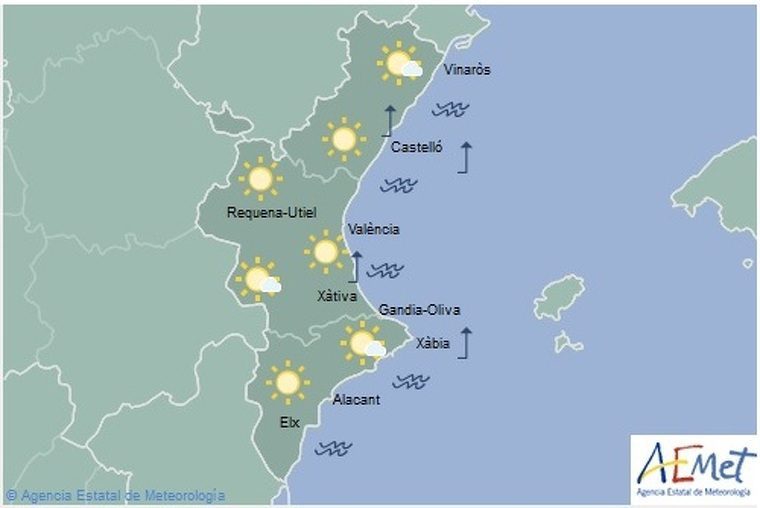 Mapa de previsió per a este dimarts