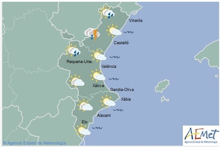Mapa de previsiÃ³ per a este dimecres
