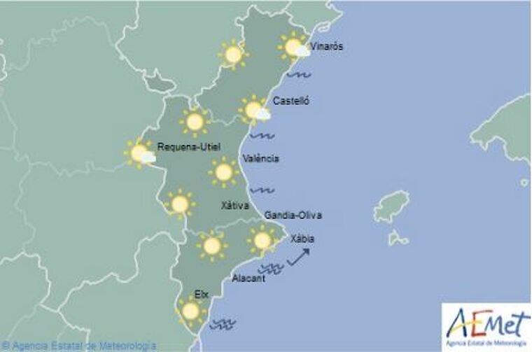 Mapa de sÃmbols previst per a este dimecres