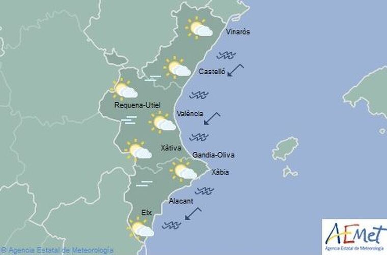 Mapa de sÃ­mbols previst per a este dilluns