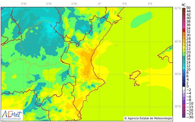 Temperatures mÃ ximes previstes per aquest dimecres