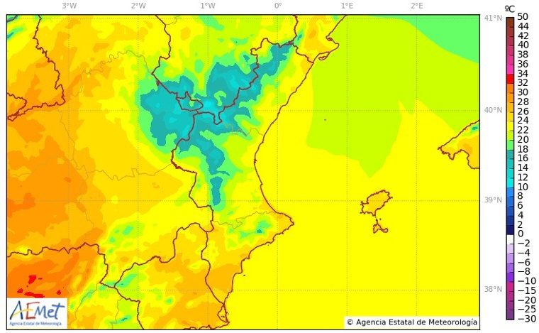 Temperatures mà ximes previstes per aquest dijous