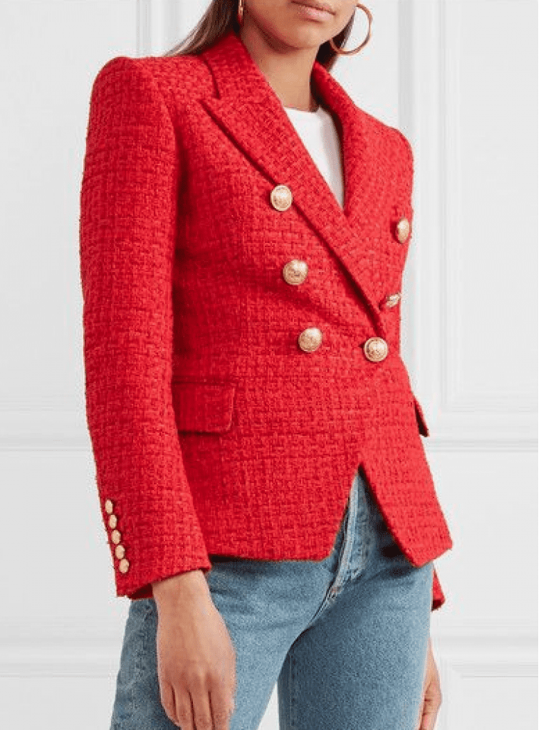 L'americana de Balmain de tweed de color vermell