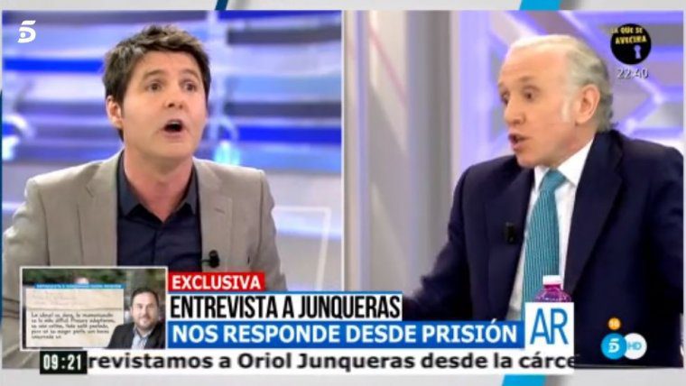 JesÃºs Cintora y Eduardo Inda durante el debate en 'El Programa de Ana Rosa'