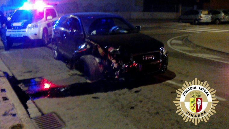 Imatge del cotxe accidentat a Vinaròs