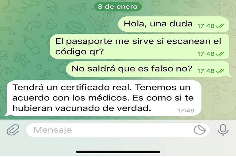 Passaport covid fals: 250 , bitcoins i una llarga espera