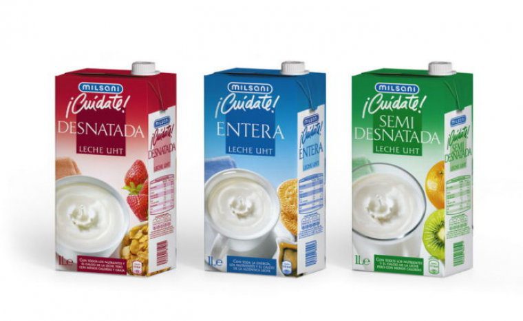 Leche de la marca Milsani.