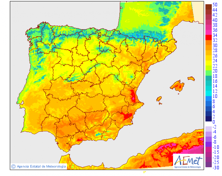 Les mÃ ximes del dissabte es situaran entre 28Âº i 32Âº