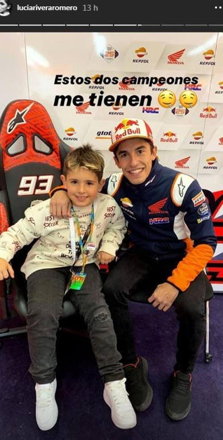 LucÃ­a Rivera compartint una fotografia del seu germÃ  amb Marc MÃ¡rquez als seus stories