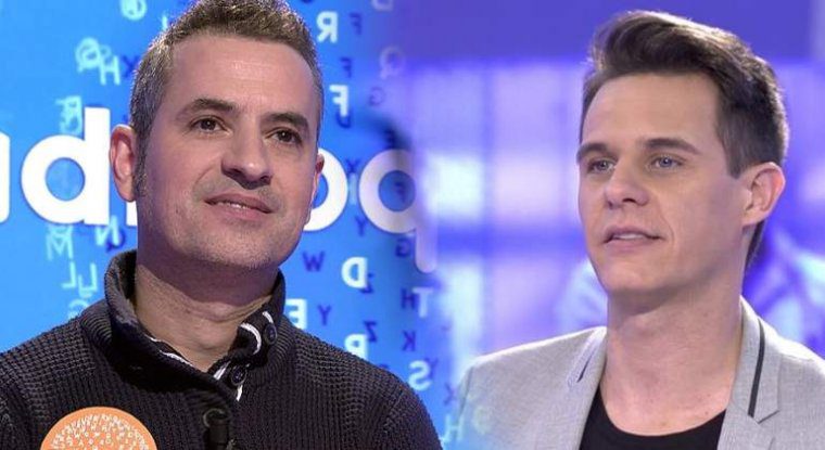 Christian GÃ¡lvez y el concursante Antonio en 'Pasapalabra'