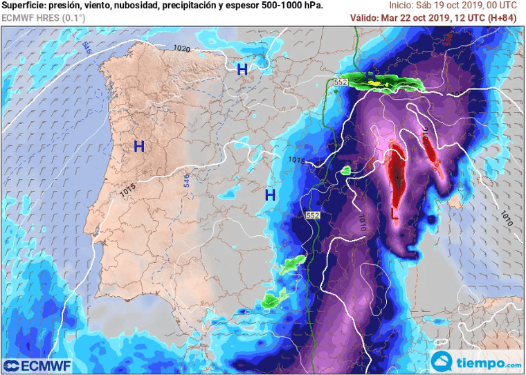 El dimarts serà el dia amb pluges més abundants al nostre territori