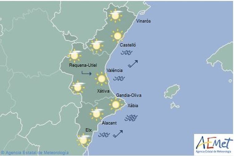 Mapa de la previsiÃ³ per a aquest diumenge
