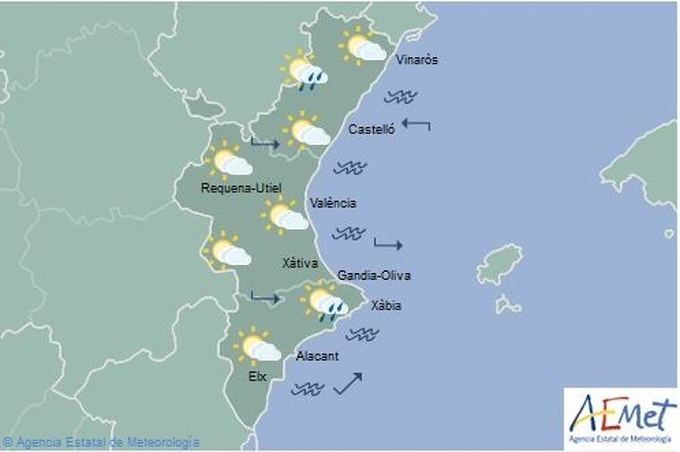 Mapa de la previsió per a diumenge 1 de desembre