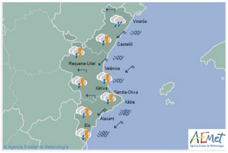Mapa de la previsiÃ³ per este dimarts