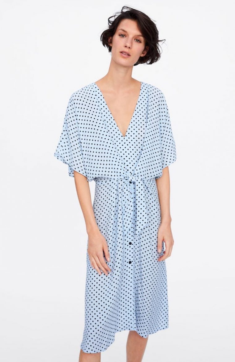 Vestit de llunes amb sobrecapa nuada
